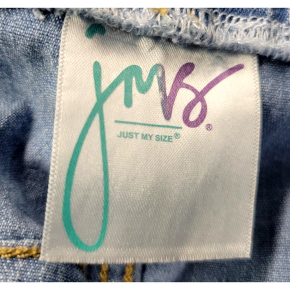 Just My Size Shorts Womens 4X Blue Denim Pull On Elastic Waist Pockets JMS2010D2 - Picture 2 of 11